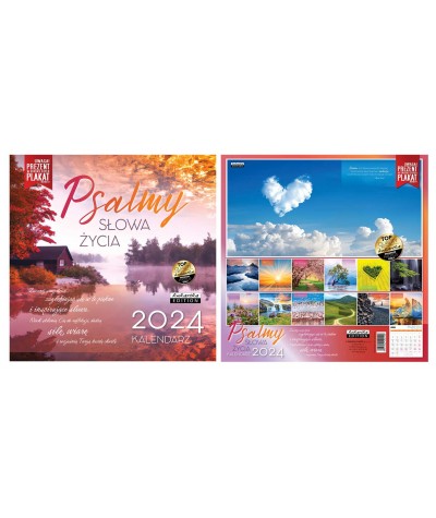 Kalendarz ścienny PSALMY SŁOWA ŻYCIA 2024 KUKARTKA Classic 30x60cm + plakat