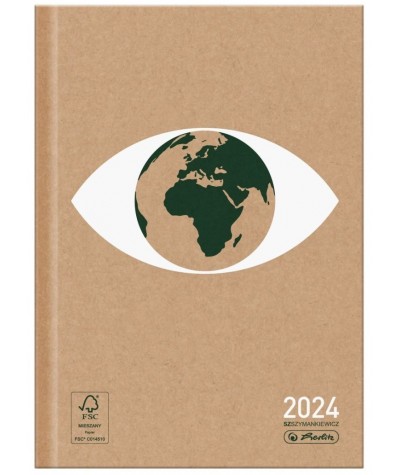 Kalendarz ECO 2024 tygodniowy A5 ŚWIAT OKO HERLITZ ekologiczny FSC