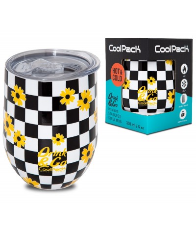 KUBEK TERMICZNY na kawę Chess Flow Coolpack 350ml szachownica Coffee Mug