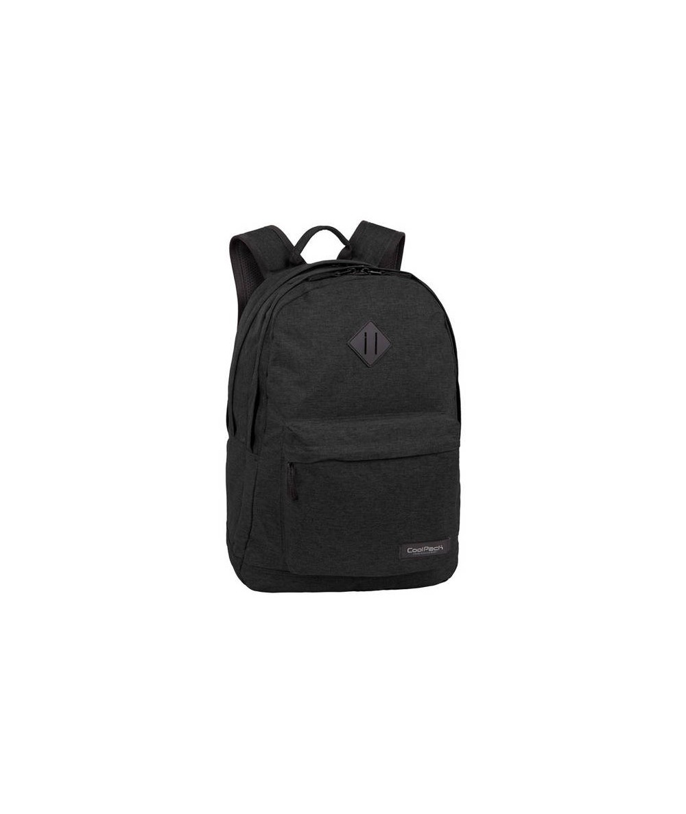 Czarny plecak gładki CoolPack SNOW BLACK lekki młodzieżowy CP SCOUT
