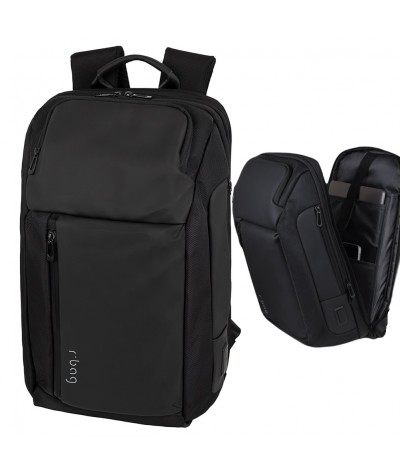 Plecak do pracy męski r-bag Bralt czarny na laptopa 15,6 cali port USB