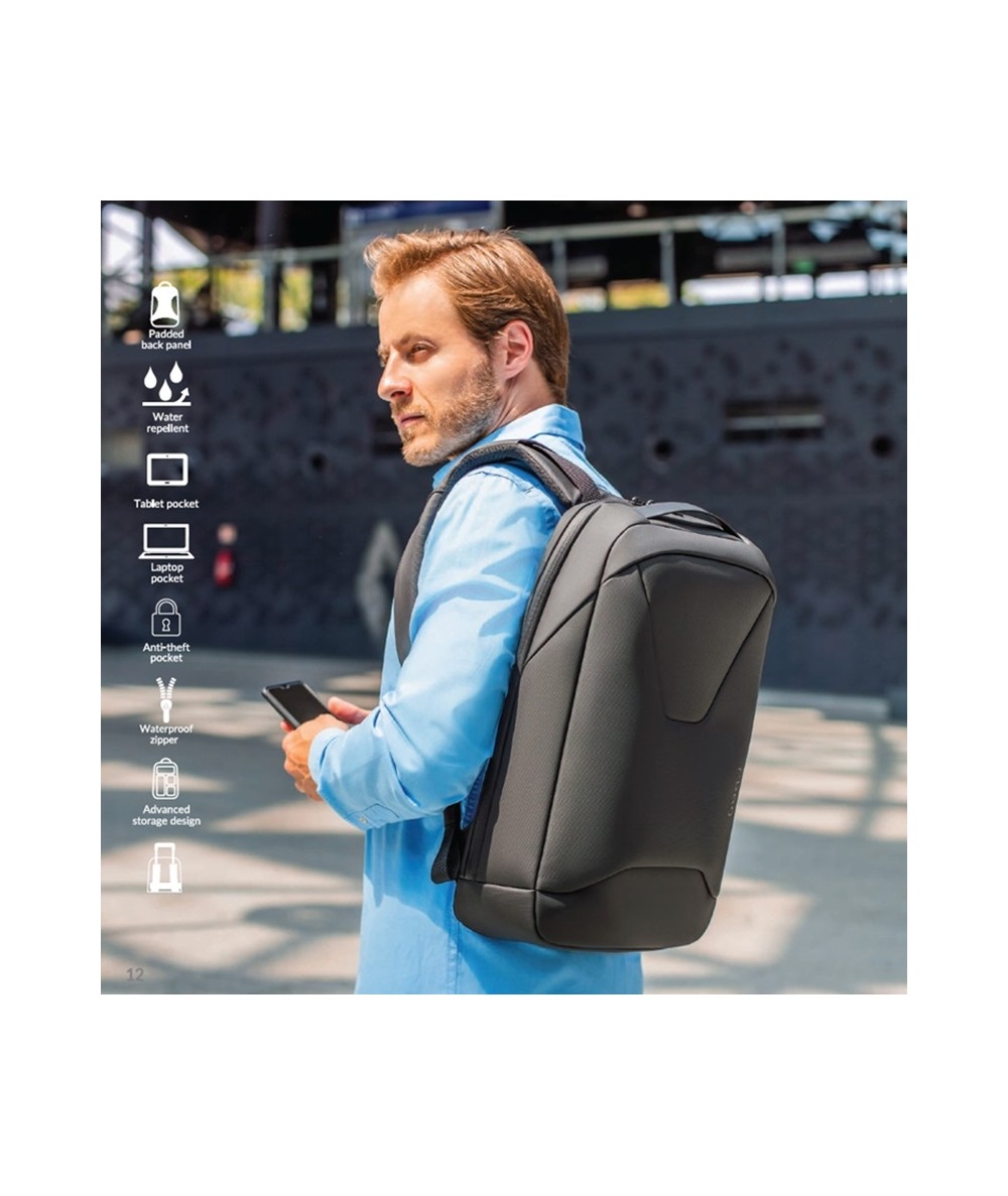 Plecak czarny biznesowy r-bag Faster męski na laptopa 15,6 cala możliwość znakowania z logo