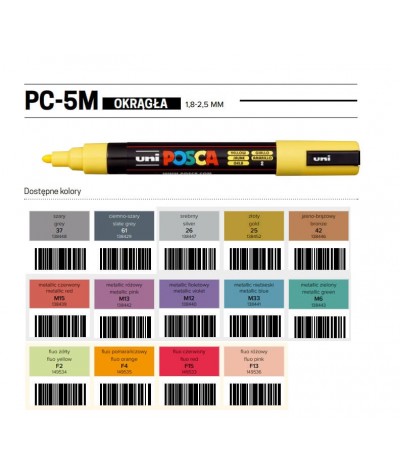Marker Uni Posca PC-5M BRĄZOWY 21 ergonomiczny okrągły 1,8-2,5mm profesjonalny