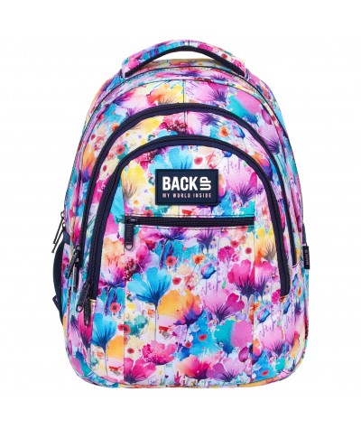 Plecak szkolny w kolorowe kwiaty Backup