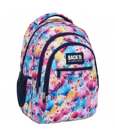 Kolorowy plecak w kwiaty do szkoły klasa 3 4 5 6