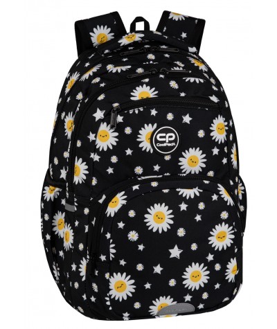 Plecak szkolny w kwiaty stokrotki CoolPack DAISY BLACK czarny PICK 23L