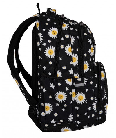 Czarny plecak w kwiaty dla dziewczyny F099817