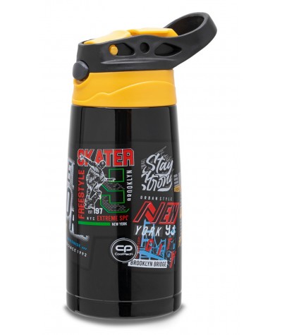 Termos butelka metalowa CoolPack 350ml czarny z napisami BIG CITY BONO