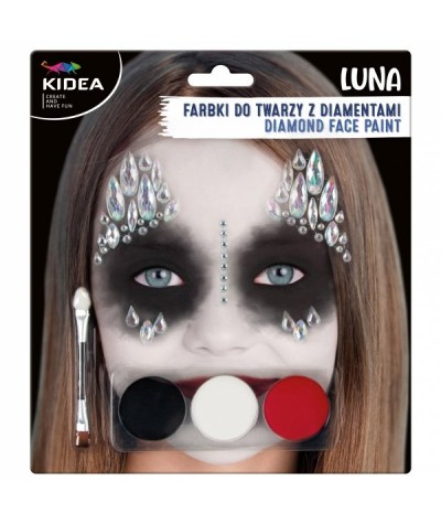 Farbki do twarzy na Halloween mroczne z diamentami LUNA KIDEA