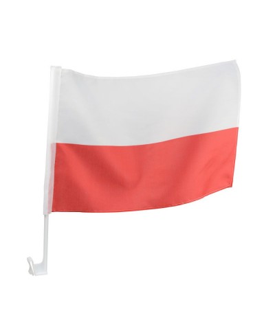 Flaga Polski BIAŁO-CZERWONA na szybę do auta dla kibica
