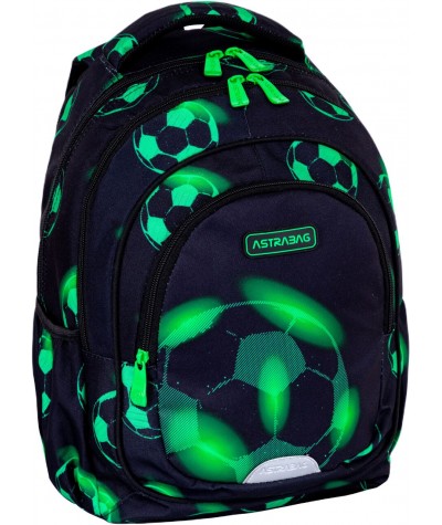 Plecak wczesnoszkolny z piłką nożną chłopięcy czarno-zielony