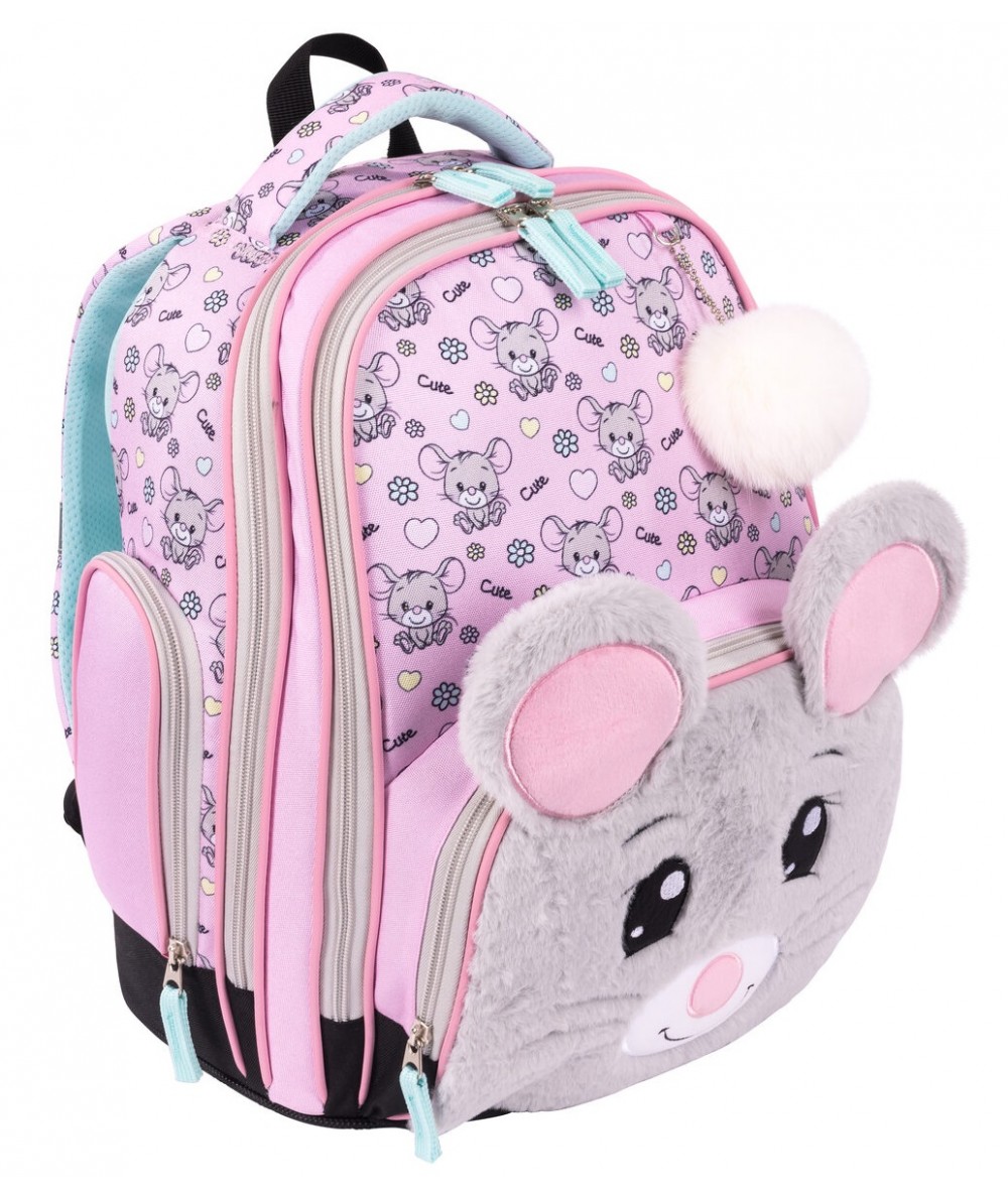 Plecak tornister do klasy 1-3 MYSZKA pluszowy mysz BAMBINO PREMIUM