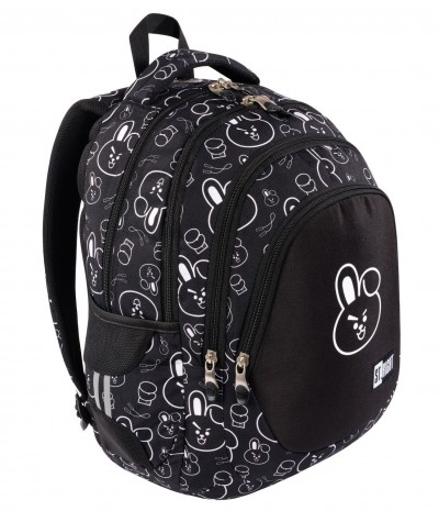 czarny plecak szkolny K-POP króliczek COOKY CLEVER BUNNY ST.RIGHT BP06 23l.
