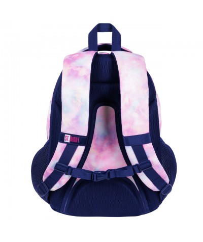 różowy plecak szkolny z pasem piersiowym dla dziewczynki ST.RIGHT PINK SKY BP05