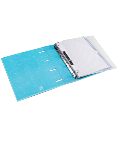 Segregator A4 + kartki w kratkę CoolPack niebieski w chmurki RING BOOK