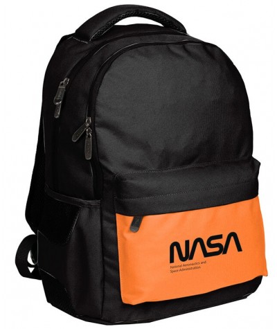 Plecak NASA młodzieżowy Paso lekki czarny pomarańczowy BeUniq
