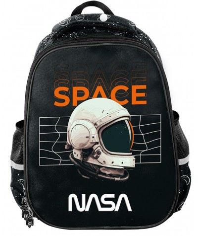 Tornister NASA dla dziecka do 1 klasy czarny z kosmosem PASO Premium 760g 25L