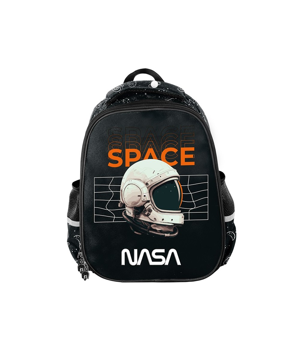 Tornister NASA dla dziecka do 1 klasy czarny z kosmosem PASO Premium 760g 25L