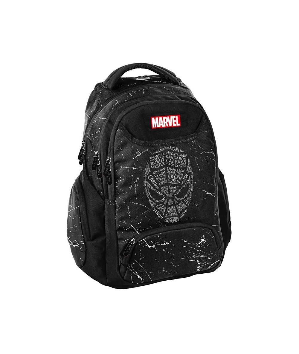 Czarny plecak szkolny SPIDERMAN Paso BeUniq dwie komory Marvel