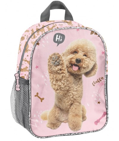 Mały plecak PASO do przedszkola z PUDELKIEM piesek na wycieczkę z pieskiem małym szczeniaczkiem