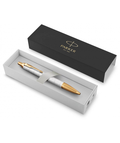 Długopis elegancki Parker IM premium pearl GT biało-złoty w eleganckim pudełku