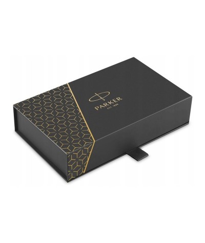 Etui skórzane czarne + pudełko prezentowe PARKER Premium zestaw na prezent