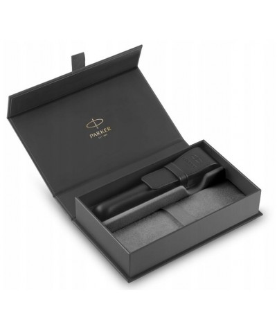 Etui skórzane czarne + pudełko prezentowe PARKER Premium zestaw na prezent