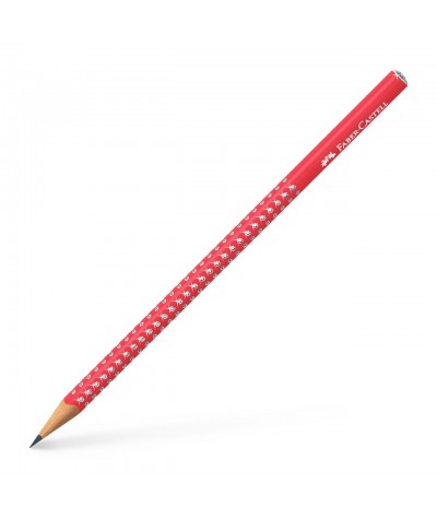 Ołówek miękki B Faber-Castell SPARKLE PEARLY czerwony z brokatem