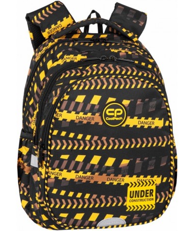 Plecak dla chłopca CoolPack JERRY 21L czarny żółte taśmy DON'T DO IT