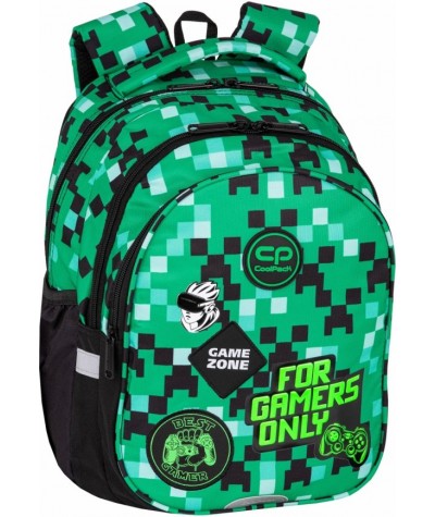 Zielony Plecak do 1 klasy w PIKSELE pady gry CoolPack GAME ZONE JERRY CP 21l.