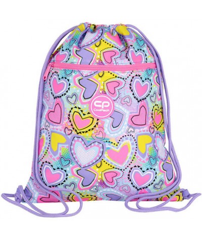 PASTELOWY Worek na buty SERCA szkolny Pastel Heart Coolpack VERT
