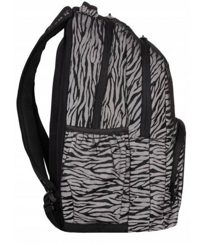 Plecak młodzieżowy czarno-szary w fale CoolPack Flash Waves PICK 23l. paski tygrysie panterka