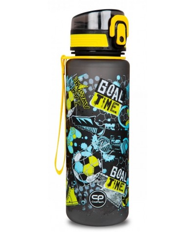 Bidon czarny z piłką nożną GOAL TIME Brisk 600ml BPA free CoolPack