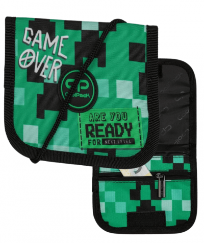 Mały Portfel na szyje PIKSELE zielony Coolpack CP NILL GAME ZONE dla nastolatka