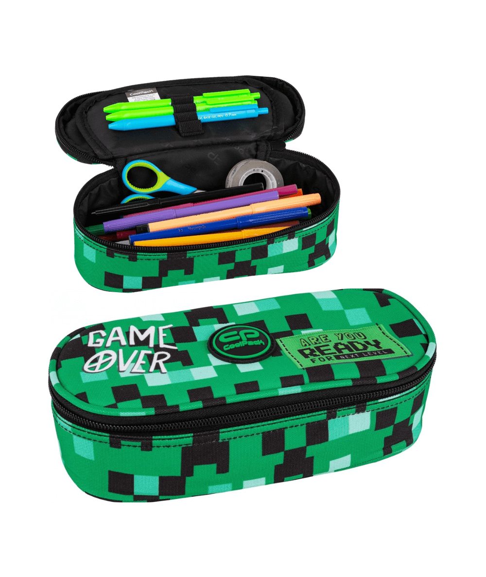 Piórnik z klapką w zielone PIKSELE GAME ZONE CoolPack CAMPUS usztywniony