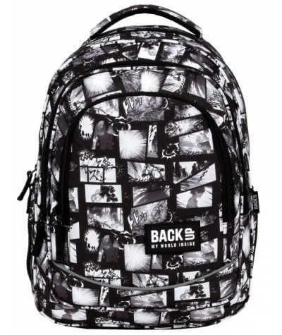 Plecak MANGA młodzieżowy BackUP szkolny czarno-biały 26L X41