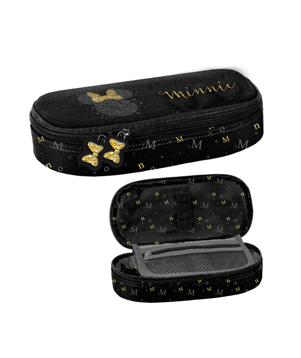 Pi&oacute;rnik dla dziewczynki MYSZKA MINNIE Paso saszetka z klapką czarno-złota