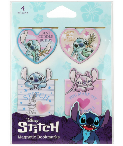 Zakładki magnetyczne 4szt. różowe STITCH Disney Fashion do książek