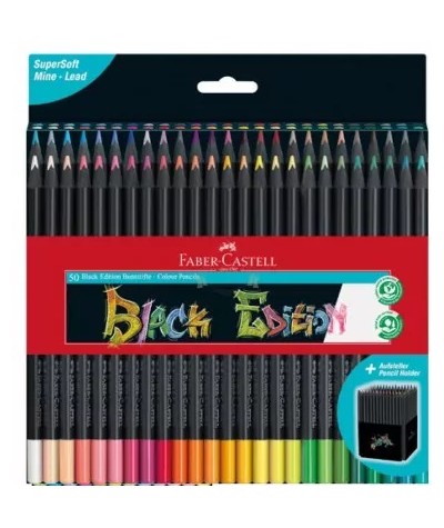 Kredki Faber-Castell Black Edition 50 kolorów miękkie ołówkowe