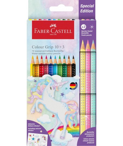 Kredki szkolne Faber-Castell z jednorożcem Unicorn 10kol. standardowe + 3kol. pastelowe