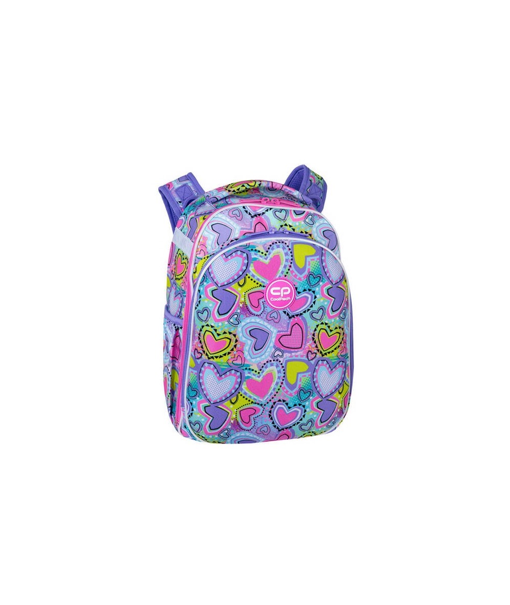 Kolorowy Tornister dla pierwszoklasistki COOLPACK Turtle Pastel Heart 25L w serca