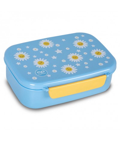 Błękitna ŚNIADANIÓWKA w stokrotki z przegródką DAISY SUN COOLPACK FOODYX BPA FREE