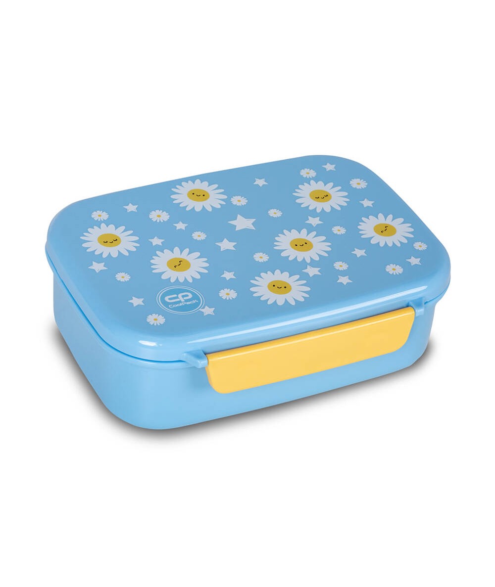 Błękitna ŚNIADANIÓWKA w stokrotki z przegródką DAISY SUN COOLPACK FOODYX BPA FREE