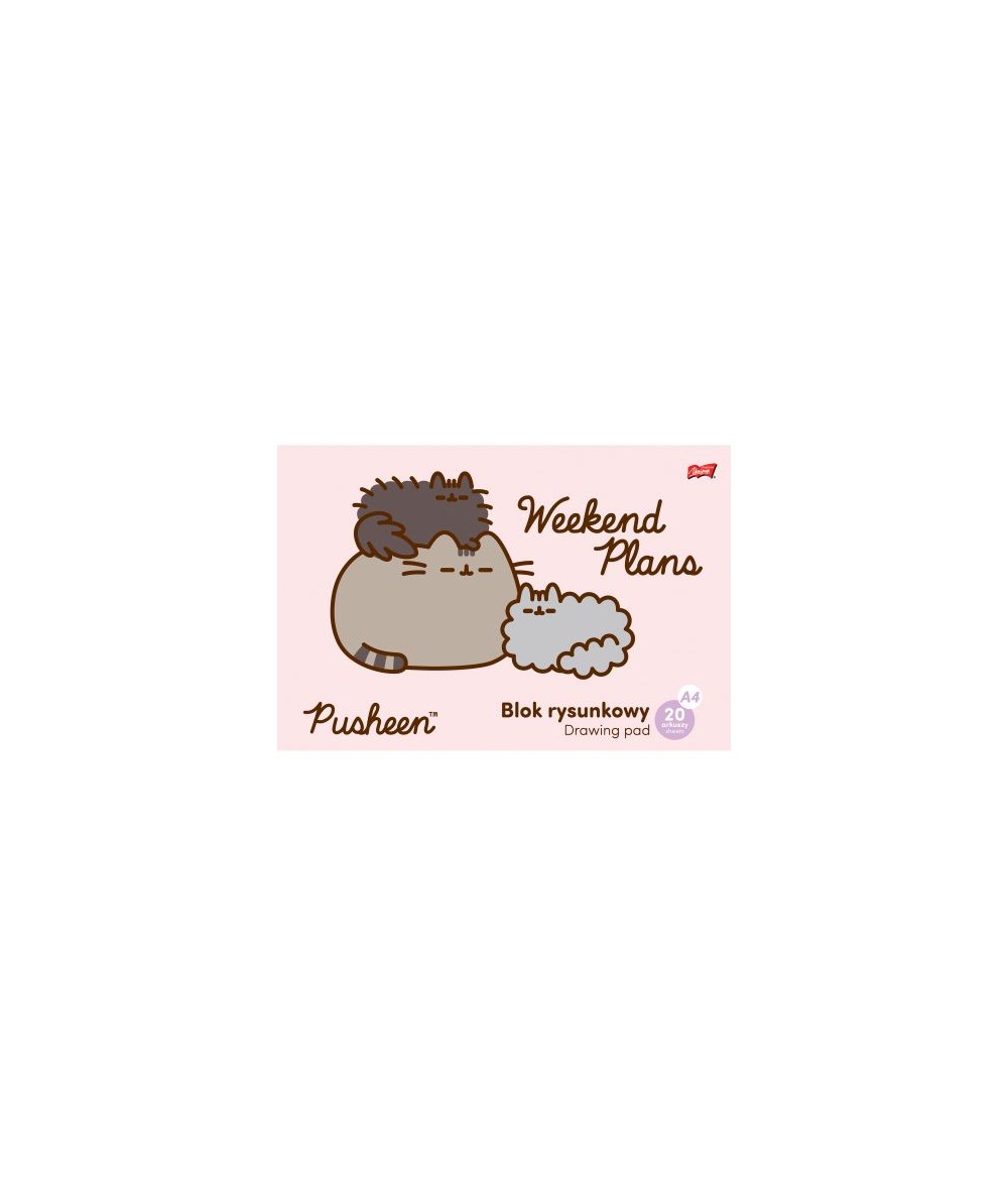 Blok rysunkowy A4 80g PUSHEEN St.Majewski z kotkiem