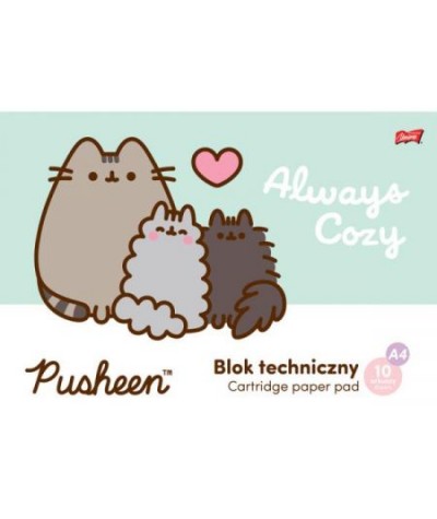 Blok techniczny A4 PUSHEEN St.Majewski z kotkiem 190g