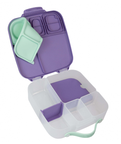 DUŻA Śniadaniówka LUNCHBOX B.BOX 2000ml z wkładem chłodzącym LILAC POP dużo przegródek