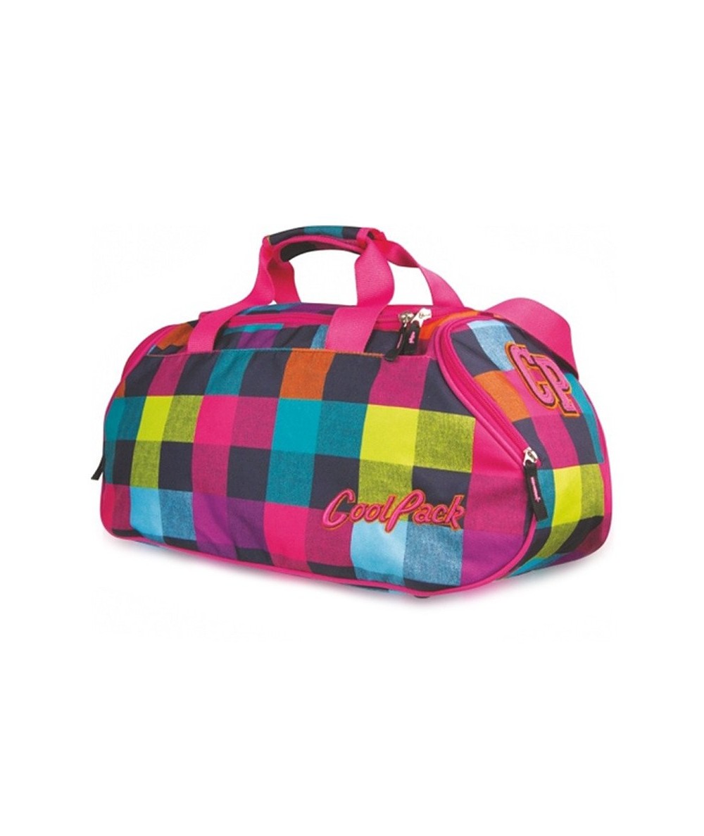Torba dziewczęca w kratkę kolorowa r&oacute;żowa CoolPack CP Runner