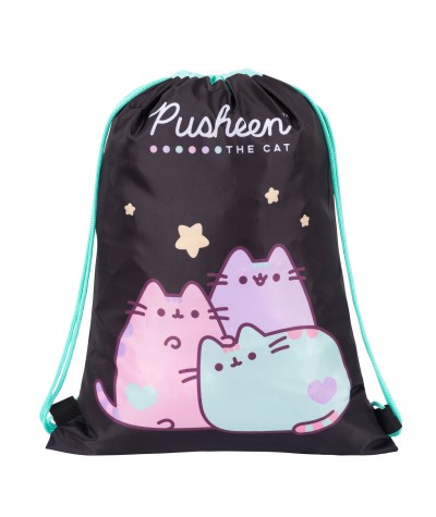 Worek dla dziewczynki PUSHEEN KOT PASTEL czarny