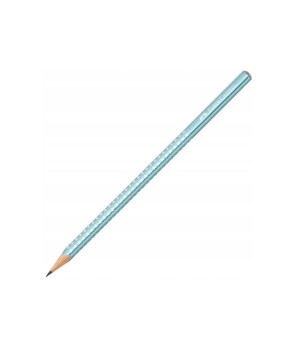 Ołówek B Faber-Castell GRIP SPARKLE metallic ocean błękitny w kropeczki błyszczący