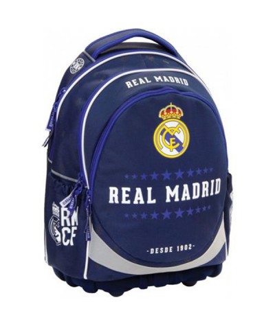 Plecak Real Madryt ergonomiczny z twardym dnem niebieski